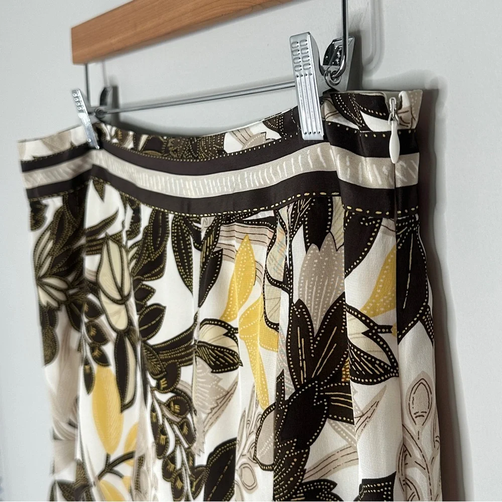 Ann Taylor 100%‎ Silk Floral Print Skirt Size 12 NWT $98 Y2K Vintage Deadstock